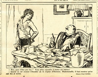 キャンディード、白黒の風刺的な 作： Jules Abel Faivre