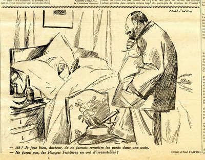 キャンディード、白黒の風刺的な 作： Jules Abel Faivre