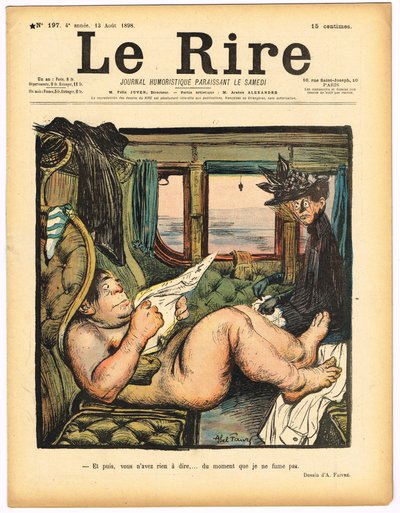 The Laughter "の表紙、カラーの風刺画 作： Jules Abel Faivre