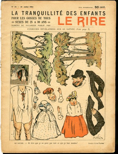 The Laughter」78号の表紙、カラーの風刺画 作： Jules Abel Faivre