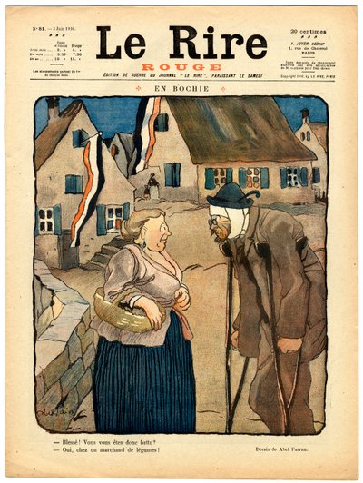赤い笑い "の表紙、色で風刺する 作： Jules Abel Faivre