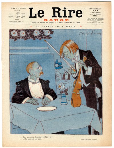 赤い笑い "の表紙、色で風刺する 作： Jules Abel Faivre
