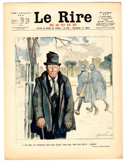 赤い笑い "の表紙、色で風刺する 作： Jules Abel Faivre