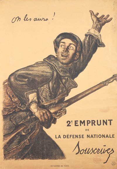 フランスの第一次世界大戦のポスター-第2回戦時国債の発行 作： Jules Abel Faivre