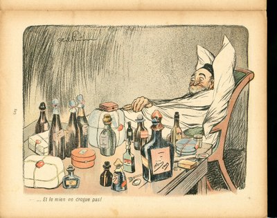 バタープレート、51番、カラーの風刺画 作： Jules Abel Faivre