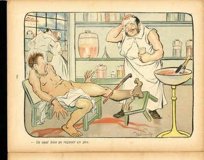 バタープレート、51番、カラーの風刺画 作： Jules Abel Faivre