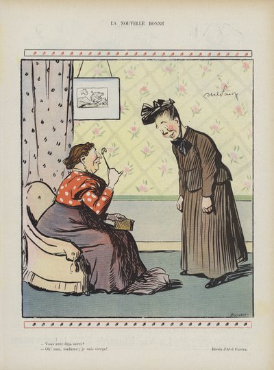新しい女中。ル・リールのイラスト 作： Jules Abel Faivre