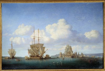 La rade de Brest in 1844 ジュール・アシール・ノエル（1815-1881）による絵画 1844年 ルーアン、ボザール美術館 作： Jules Achille Noel
