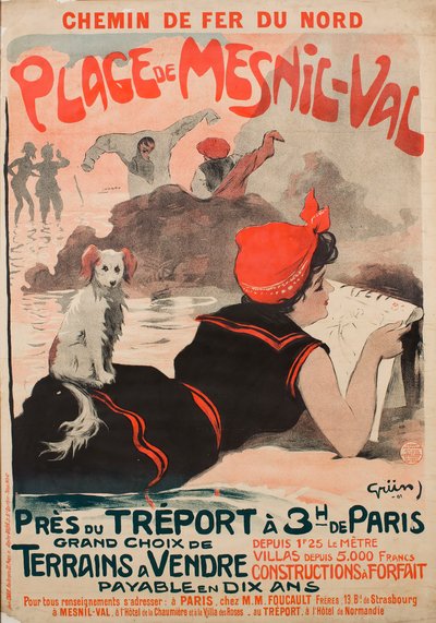 北陸鉄道。 メニル ヴァル ビーチ、1901 年。 作： Jules Alexandre Grün
