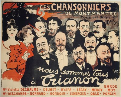 モンマルトルのソングライター、c。 1890年。 作： Jules Alexandre Grün