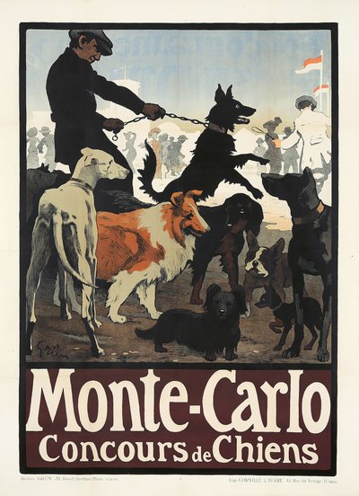 モンテカルロ、犬の競争、1900 年代。 作： Jules Alexandre Grün