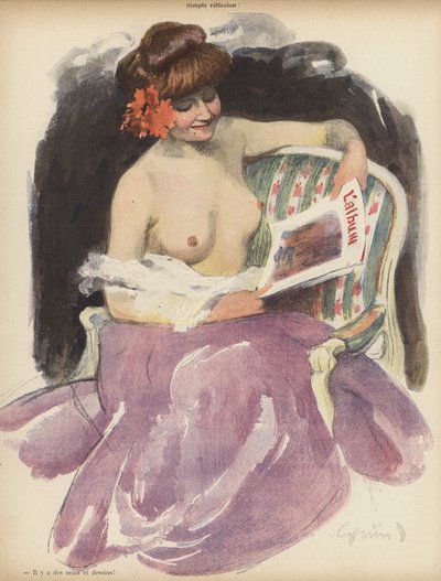 Simple Reflection（カラーリトグラフ 作： Jules Alexandre Gruen or Grun