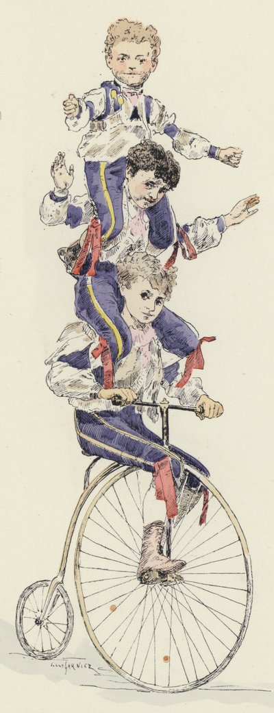 サイクリングアクト（カラーリトグラフ 作： Jules Arsene (after) Garnier