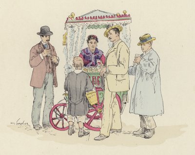 縁日のレモネード売り（カラーリトグラフ 作： Jules Arsene (after) Garnier