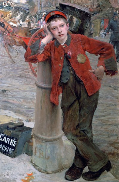 ロンドンシューズシャインボーイ、1882年 作： Jules Bastien Lepage