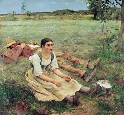 干し草メーカー、1877 作： Jules Bastien Lepage