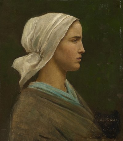 ジャンヌカルベット、1865年 作： Jules Breton
