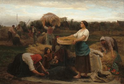 ナタネを収穫するナタネ、1860 年。 作： Jules Breton