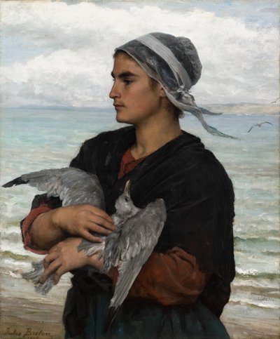 傷ついたカモメ 作： Jules Breton