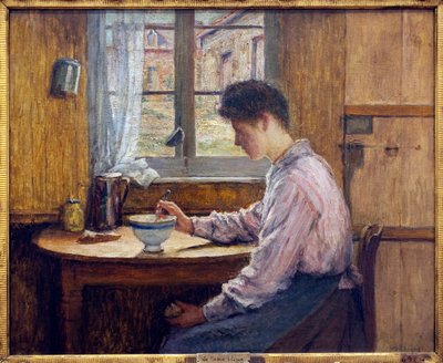 青いカップジュール・ボケ(1840-1932)による絵画、油彩・カンヴァス、1913年以前、20世紀初頭。ルーベの水辺の美術館。 作： Jules Charles Boquet