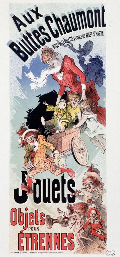 Les Buttes Chaumont "のおもちゃの広告 - ジュール・シェレ作、1890年頃 作： Jules Cheret