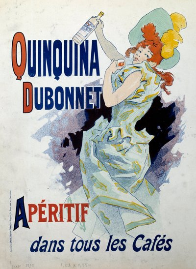 ジュール・シェレ（1836-1932）による食前酒「Quinquina Dubonnet」の広告ポスター。1895年パリ、装飾美術 作： Jules Cheret