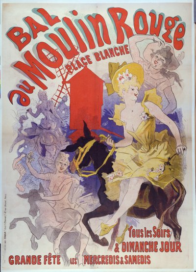 &39;ムーランルージュのボール、ブランシュ広場&39;、1889年（カラーリトグラフ） 作： Jules Cheret