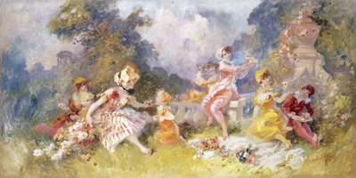 芝生で昼食、1894年頃 作： Jules Cheret