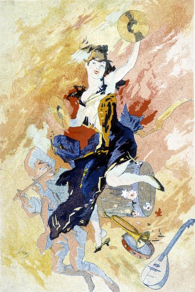シェレがカーニバルのために描いた絵（19世紀末）。 作： Jules Cheret