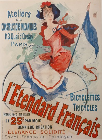 LEtendardFrançais自転車ポスター 作： Jules Cheret