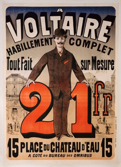 「Aヴォルテール」のポスター広告、1877年頃 作： Jules Cheret