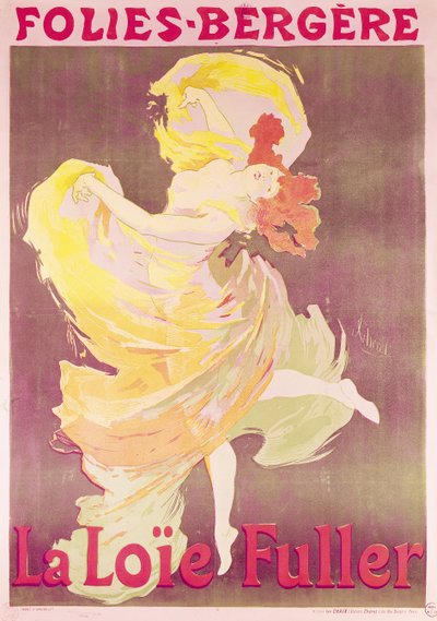 フォリー・ベルジェールでのロワ・フラー（1862-1928）の宣伝ポスター 作： Jules Cheret