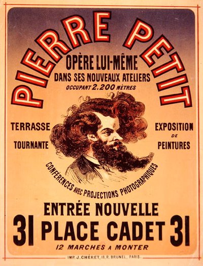 ピエール・プティのニュー・スタジオの宣伝ポスター 作： Jules Cheret