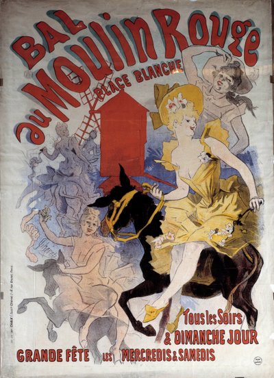 レッド・ミル・ボール・ホワイト・プレイスジュール・シェレ（1836 - 1932）のポスター 作： Jules Cheret