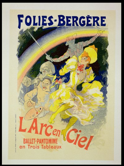 フォリーベルジェールによって提示されたバレエパントマイム「The Rainbow」の宣伝ポスターの複製、1893年 作： Jules Cheret