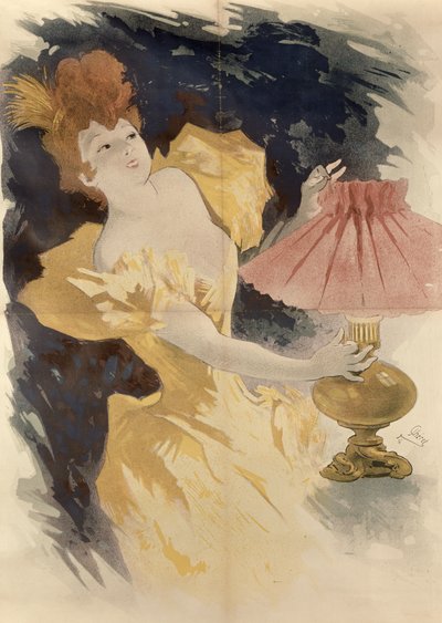 サクソレイン（ランプオイルの広告）、フランス1890年代 作： Jules Cheret