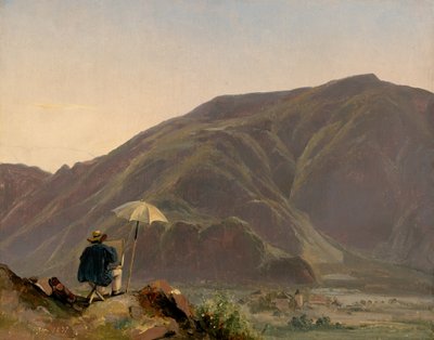 画家とボーゼンの眺め、1837年。 作： Jules Coignet