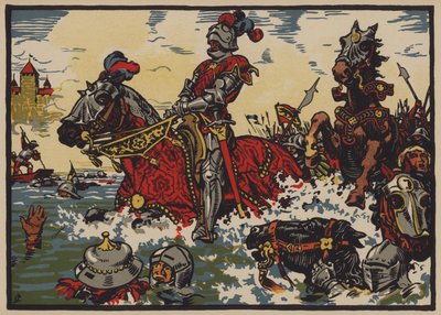 1476年6月22日、モラートの戦いにおけるスイス人のブルゴーニュ人に対する勝利（カラーリトグラフ 作： Jules Courvoisier