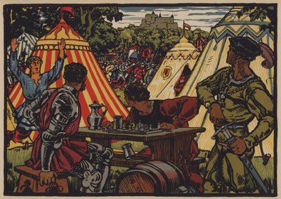 1499年7月22日、ドルナハの戦いにおける神聖ローマ帝国に対するスイスの勝利（カラーリトグラフ 作： Jules Courvoisier