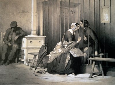 ジュール・ダヴィッド（1808-1892）作「囚人」、エングレーヴィング、フランス 作： Jules David