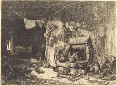農家のインテリア 作： Jules Dupré