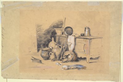 風景 (レクト); 静物 (裏面) 作： Jules Dupré