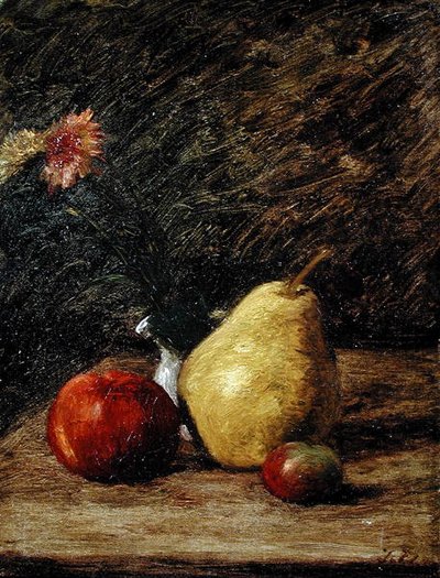 梨のある静物 作： Jules Dupré