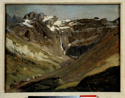 ジュール・デュプレによるピレネー絵画のガヴァルニのサーカス 作： Jules Dupré