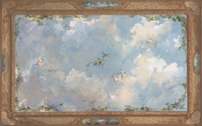 Candamo Hotel のサロン天井のデザイン。 1873. 作成者: ジュール・エドモンド・シャルル・ラシェーズ、ウジェーヌ・ピエール・グルデ。 作： Jules Edmond Charles Lachaise and Eugène Pierre Gourdet