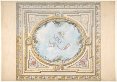ロンペルーユオクルスを使用したロココ様式の天井のデザイン 作： Jules Edmond Charles Lachaise