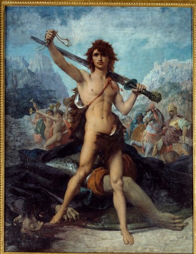 勝利するダビデジュール・エリー・ドロネー（1828-1891）の絵画 作： Jules Elie Delaunay