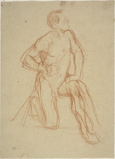 ひざまずく男性像 作： Jules Elie Delaunay