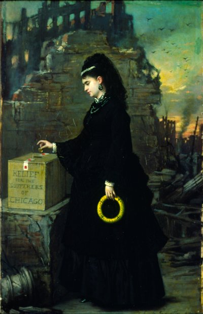 1872年、シカゴの被害者のための救済 作： Jules Emile Saintin