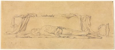 墓のそばに横たわる死んだキリストのスケッチ 作： Jules Eugene Lenepveu